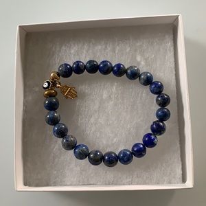 April Soderstrom Lapis Lazuli and Hamsa Bracelet